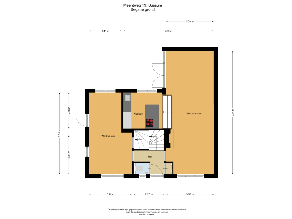 Bekijk plattegrond van Begane grond van Meentweg 19