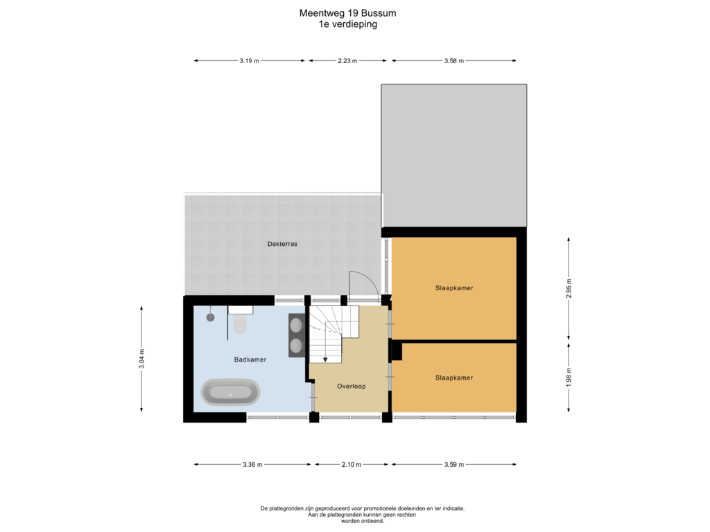 Bekijk plattegrond van 1e verdieping van Meentweg 19