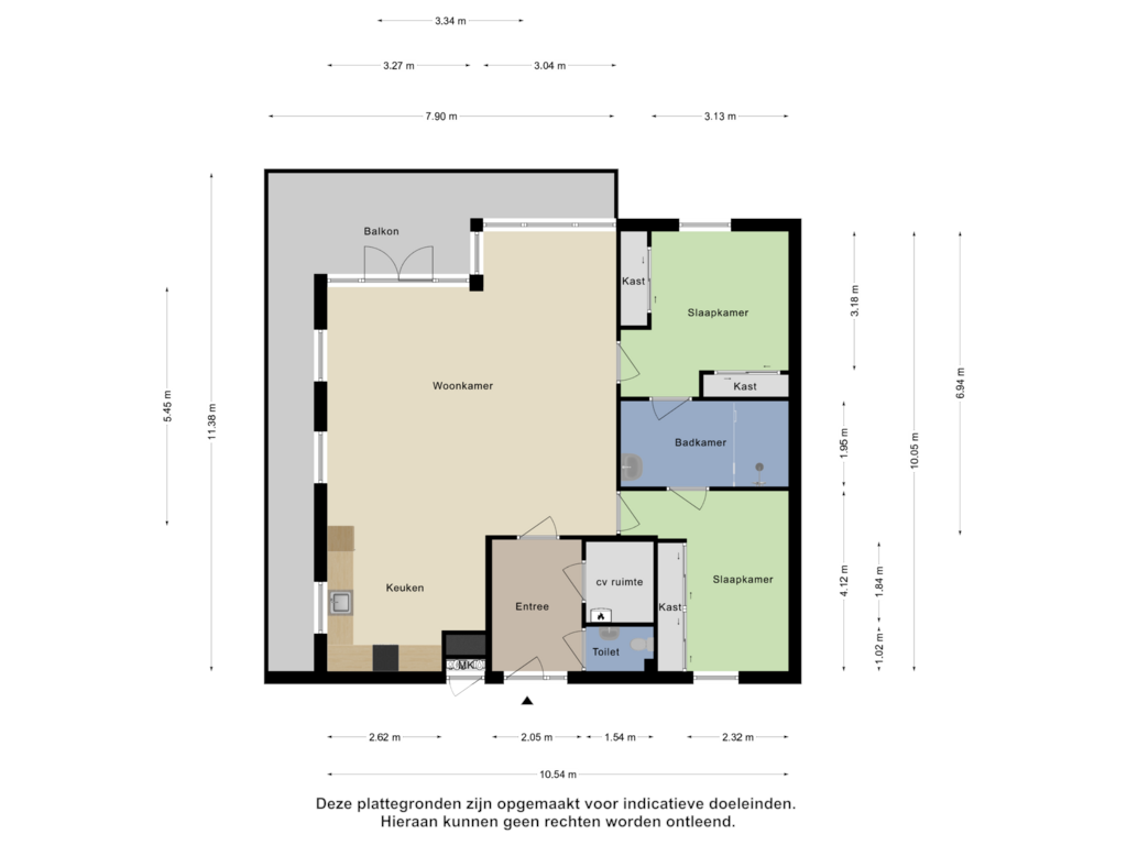 Bekijk plattegrond van Appartement van Menkemaweg 13-B