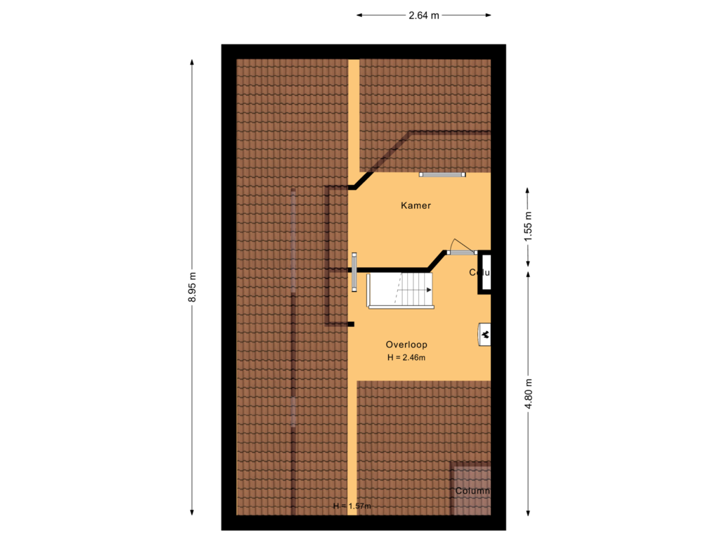 View floorplan of Tweede verdieping of Golfweg 21