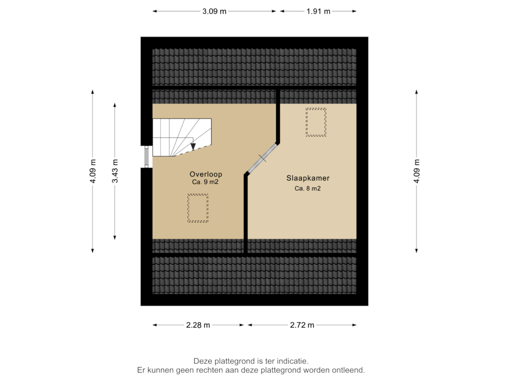 View floorplan of Tweede verdieping of Korenstraat 78