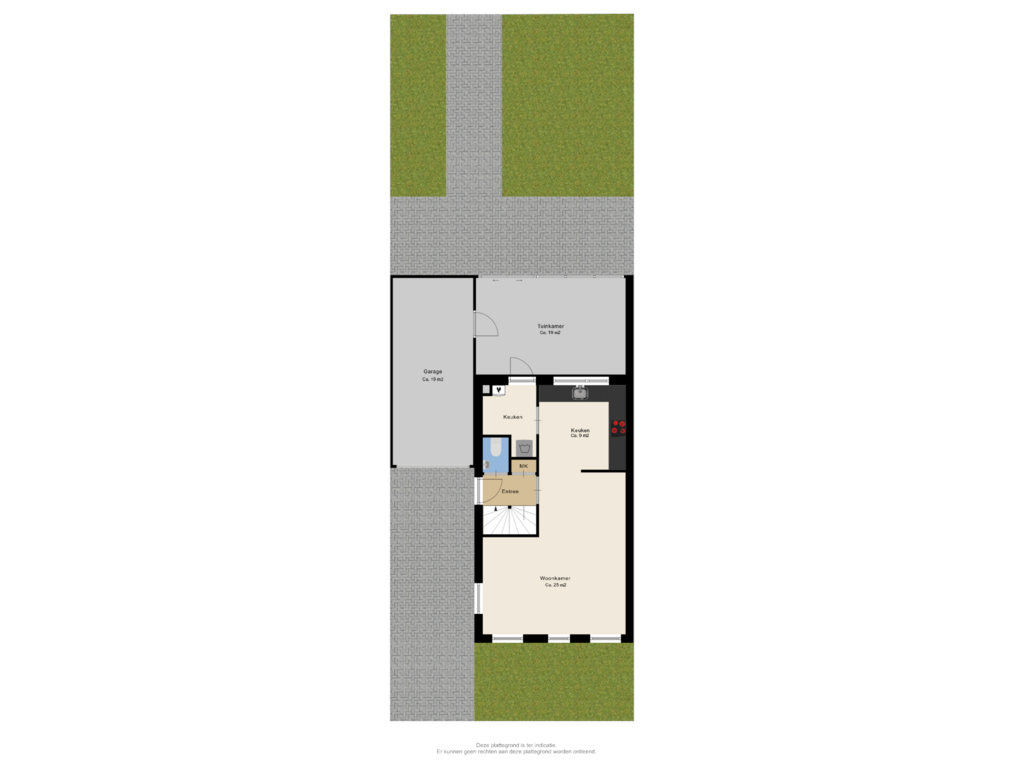 View floorplan of Begane grond + tuin of Korenstraat 78