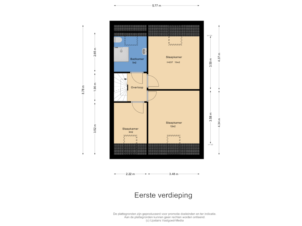 View floorplan of Eerste verdieping of Rietmeent 50