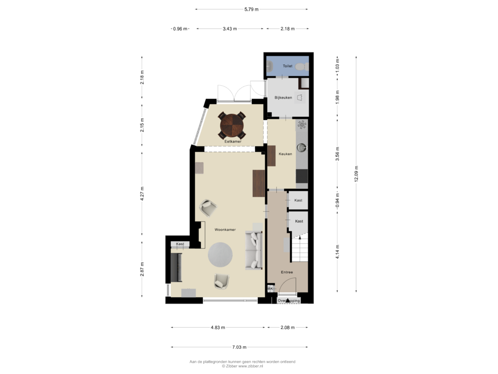 Bekijk plattegrond van Begane Grond van Dorpsstraat 107