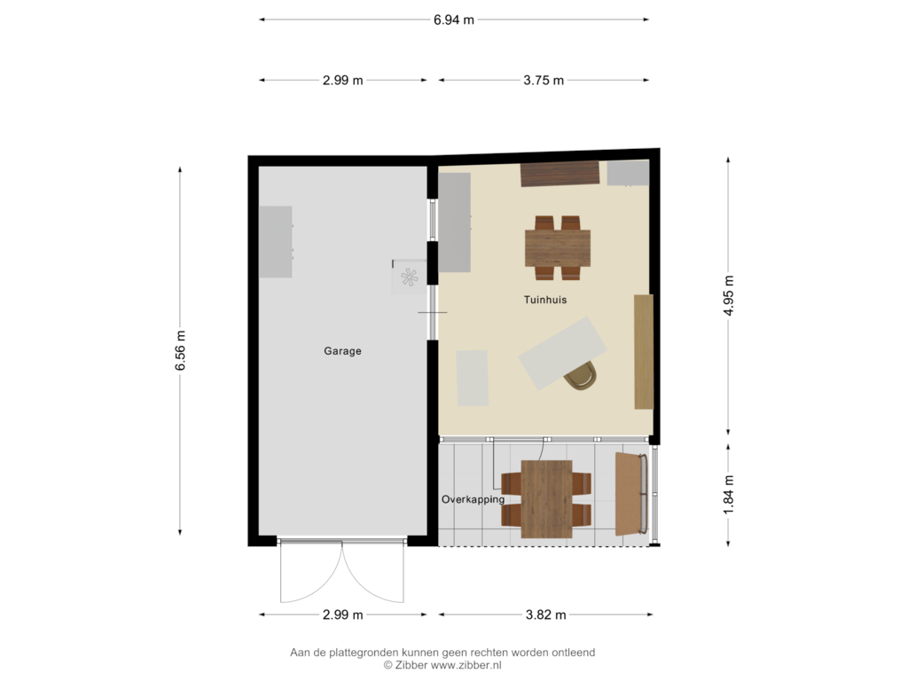 Bekijk plattegrond van Gastenverblijf van Dorpsstraat 107