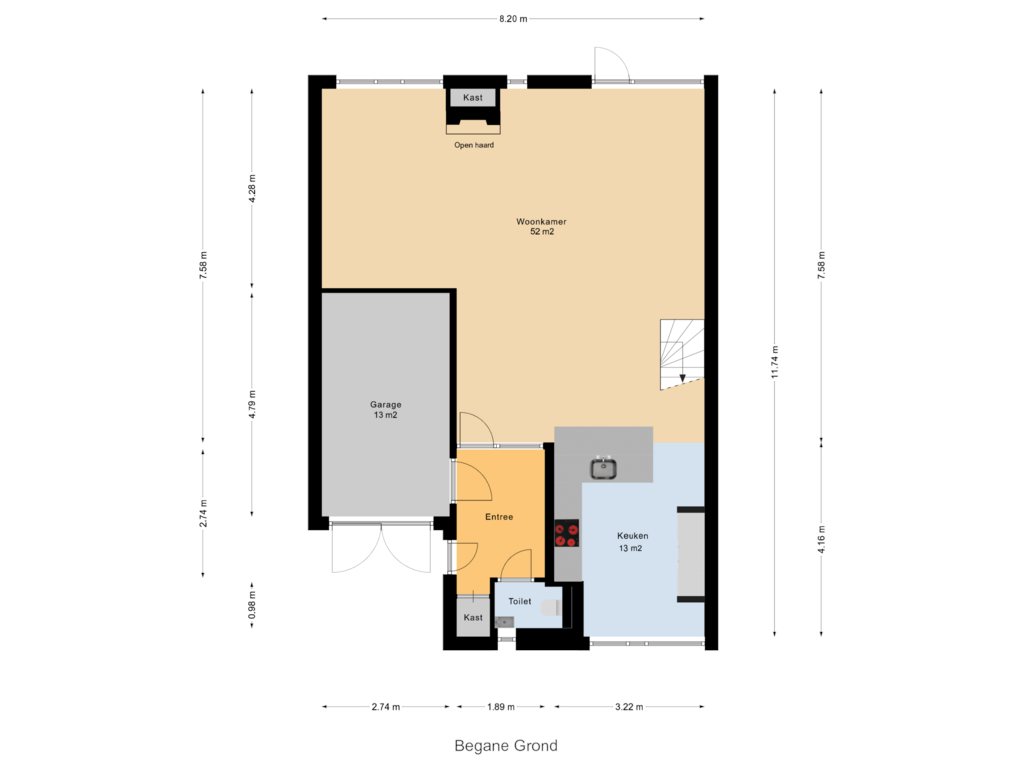 View floorplan of Begane Grond of Reeuwijkpolderplantsoen 5