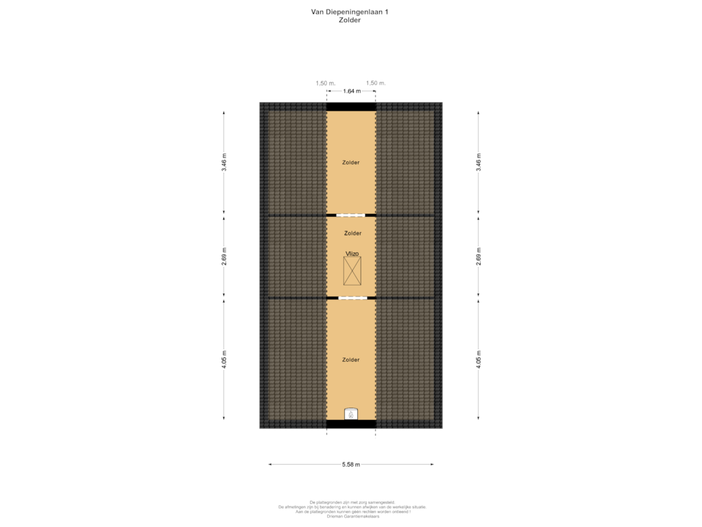 View floorplan of Zolder of Van Diepeningenlaan 1