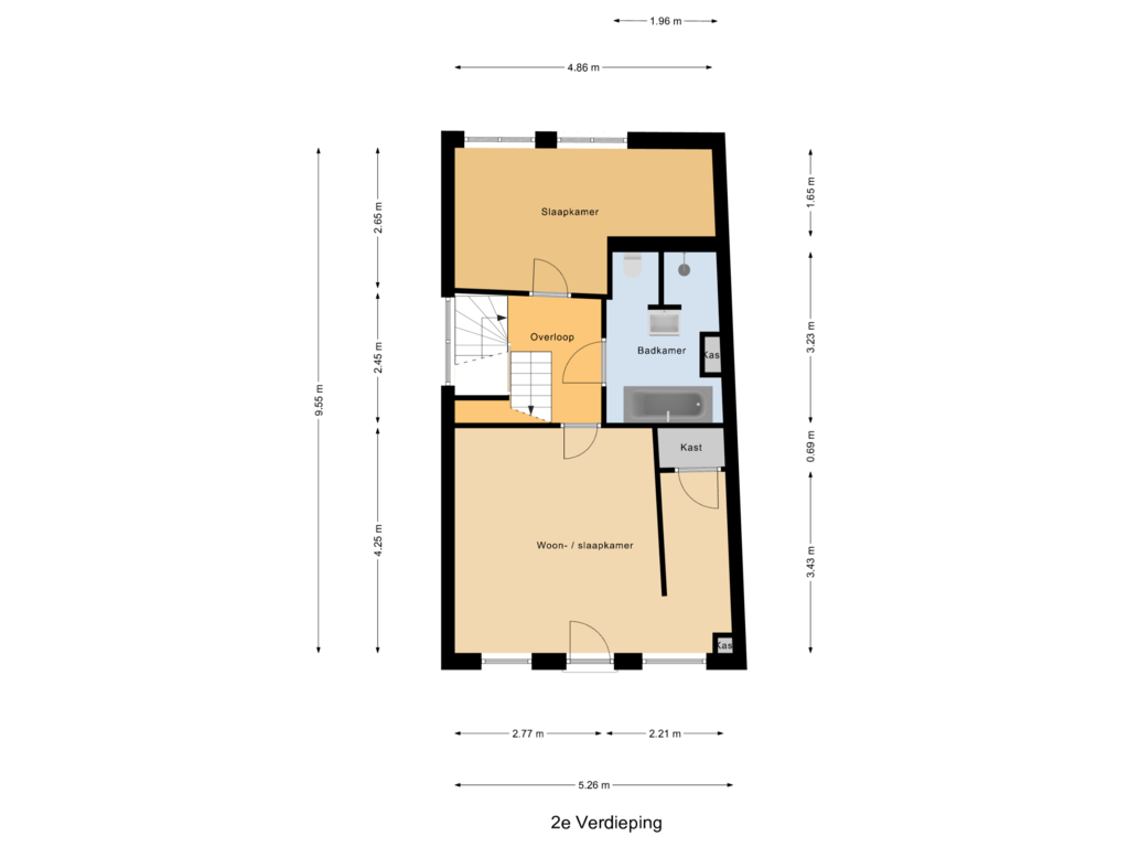 Bekijk plattegrond van 2e Verdieping van Dijk 84