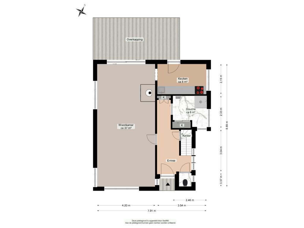 View floorplan of Begane grond of Houwerdastraat 15