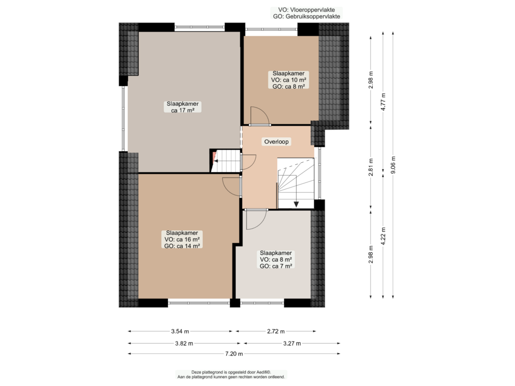 View floorplan of Eerste verdieping of Houwerdastraat 15