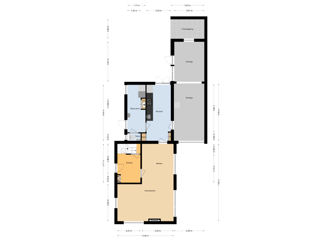 View floorplan of Begane grond of Prinses Beatrixlaan 16