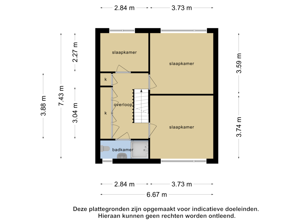 Bekijk plattegrond van 1e verdieping van Jupiterstraat 9