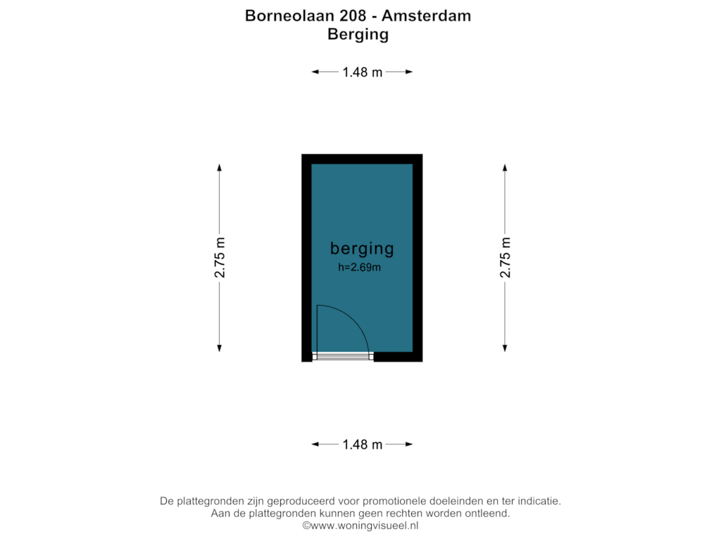 Bekijk plattegrond van BERGING van Borneolaan 208