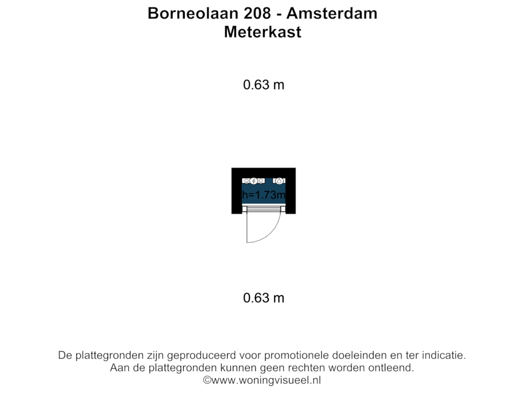 Bekijk plattegrond van METERKAST van Borneolaan 208