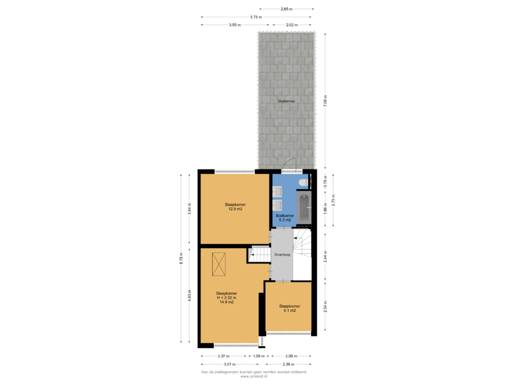 View floorplan of 1e Verdieping of Tjerk Hiddesstraat 15