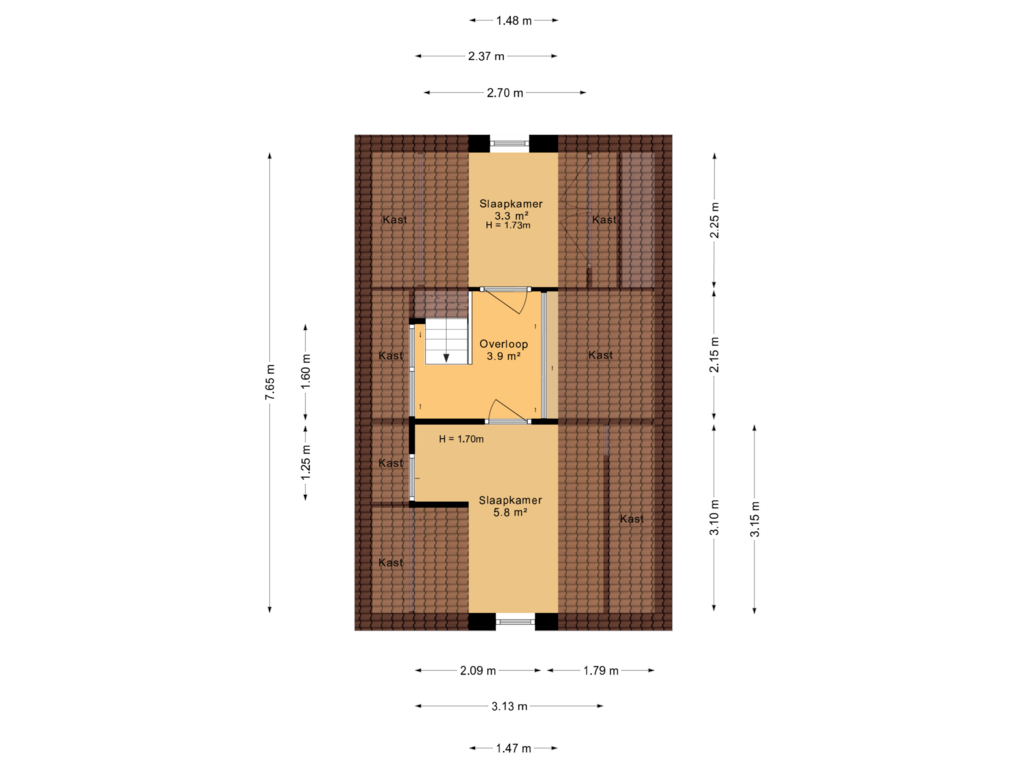 Bekijk plattegrond van 1e verdieping van Foarwei 239