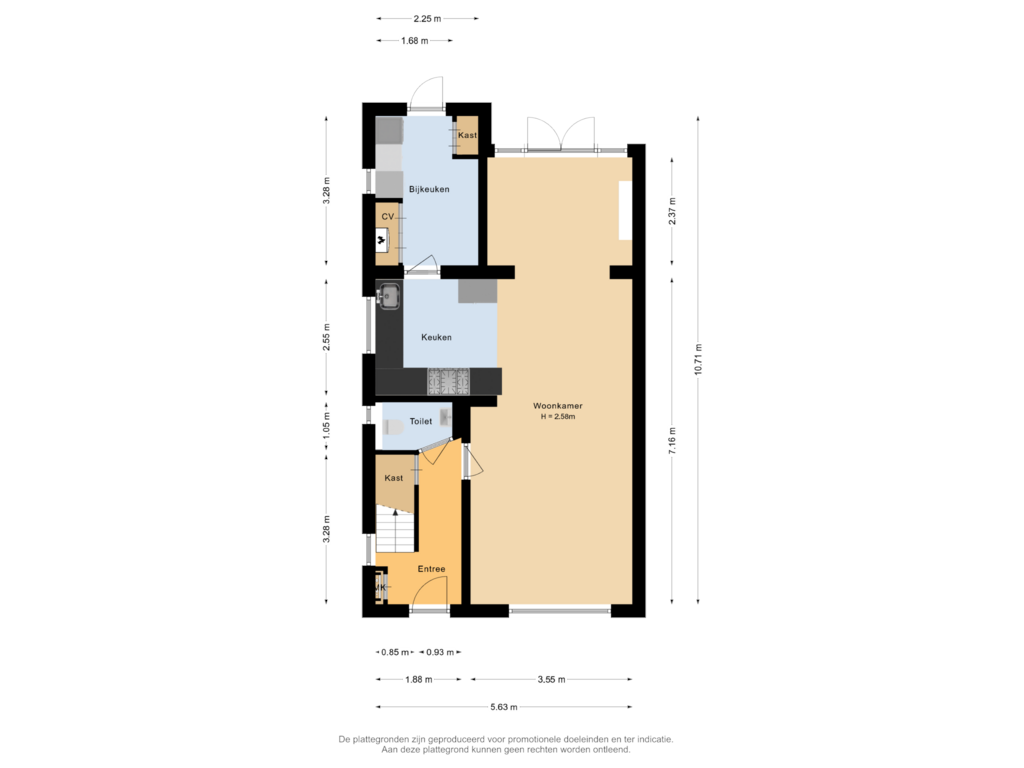 Bekijk plattegrond van Begane grond van Schoolstraat 9