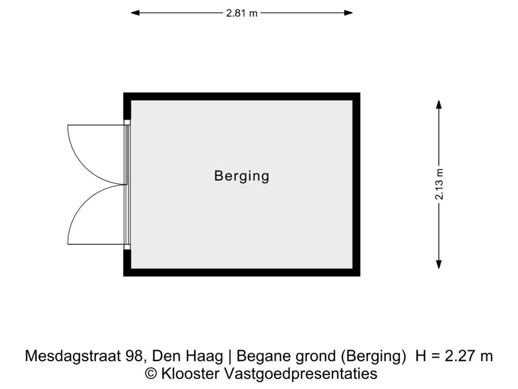 Bekijk plattegrond van Begane grond (Berging) van Mesdagstraat 98