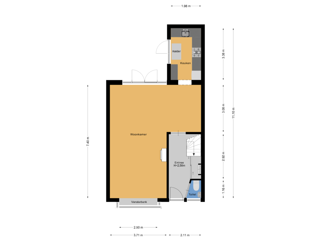 Bekijk plattegrond van Begane grond van Spanker 17