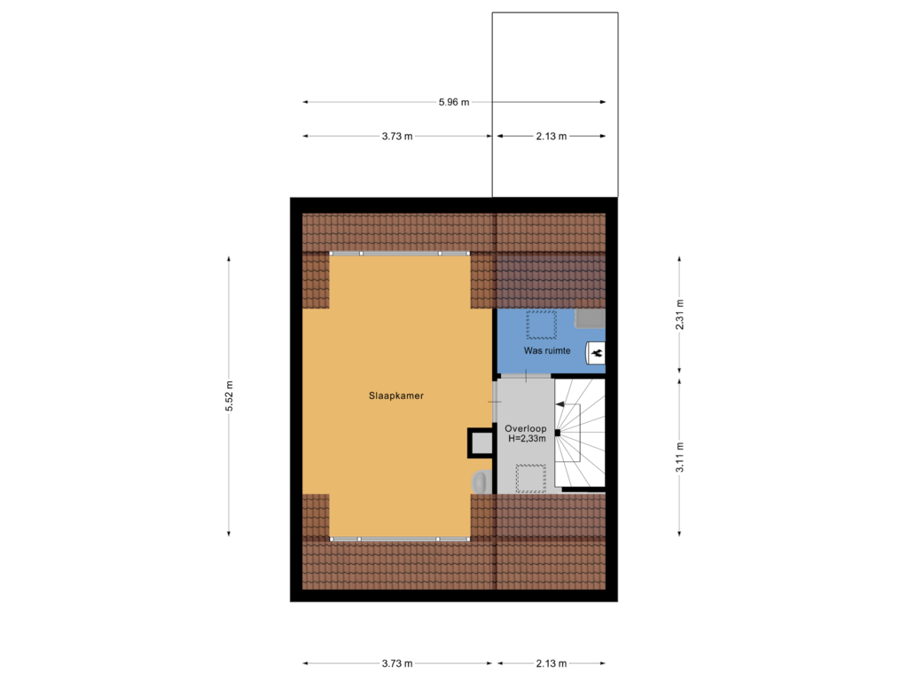 Bekijk plattegrond van Zolder van Spanker 17