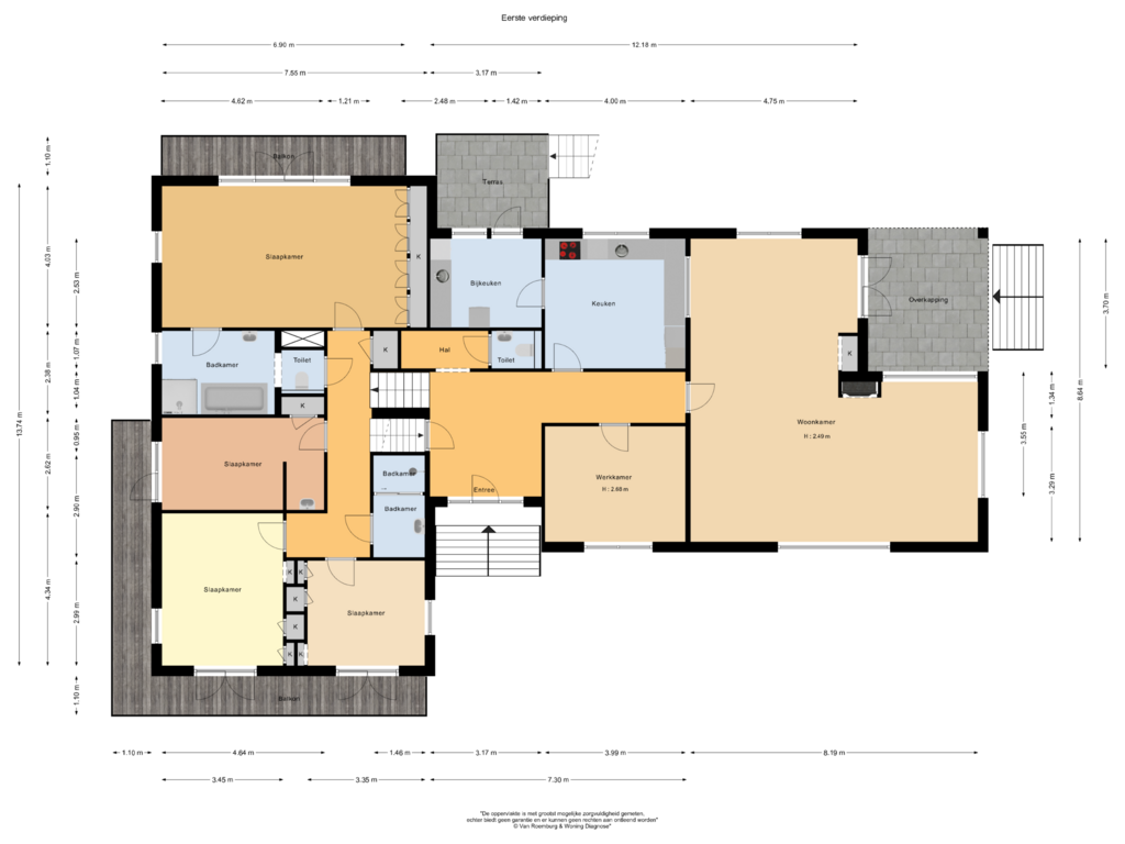 View floorplan of Eerste verdieping of Harderwijkerstraat 64