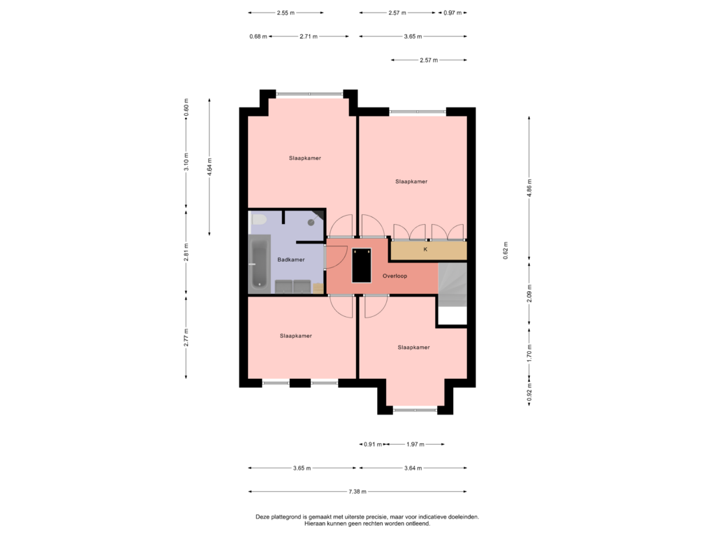 Bekijk plattegrond van 1e Verdieping van Laansloot 28