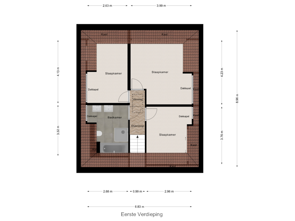 Bekijk plattegrond van Eerste Verdieping van Stern 24