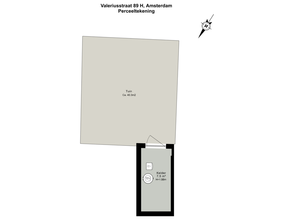 View floorplan of Perceeltekening of Valeriusstraat 89-H