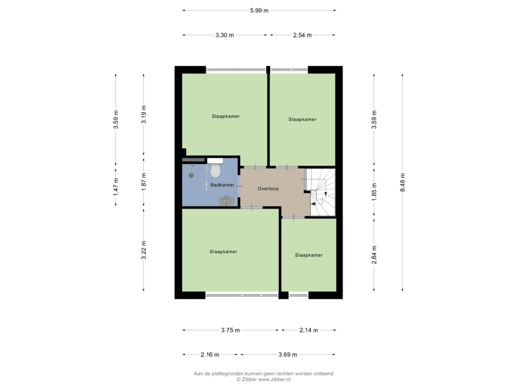 Bekijk plattegrond van Eerste Verdieping van Prins Bernhardlaan 112