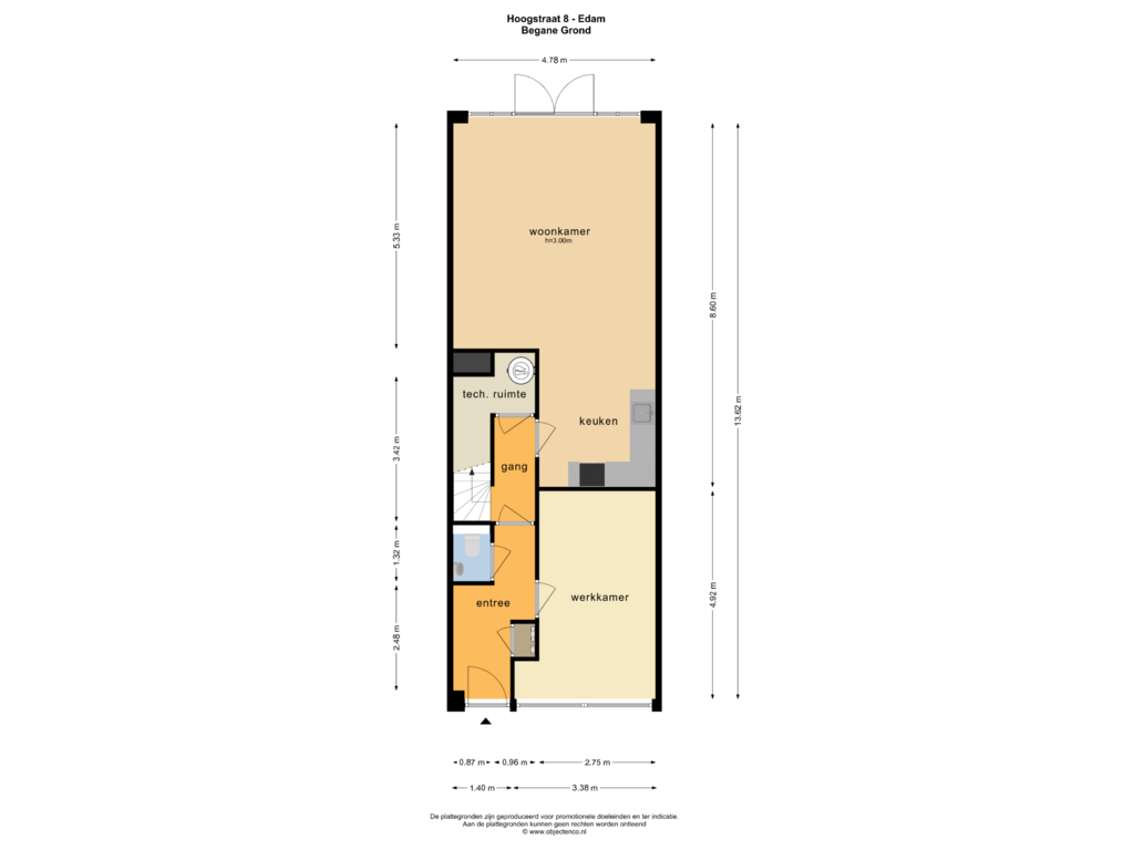 View floorplan of Begane Grond of Hoogstraat 8