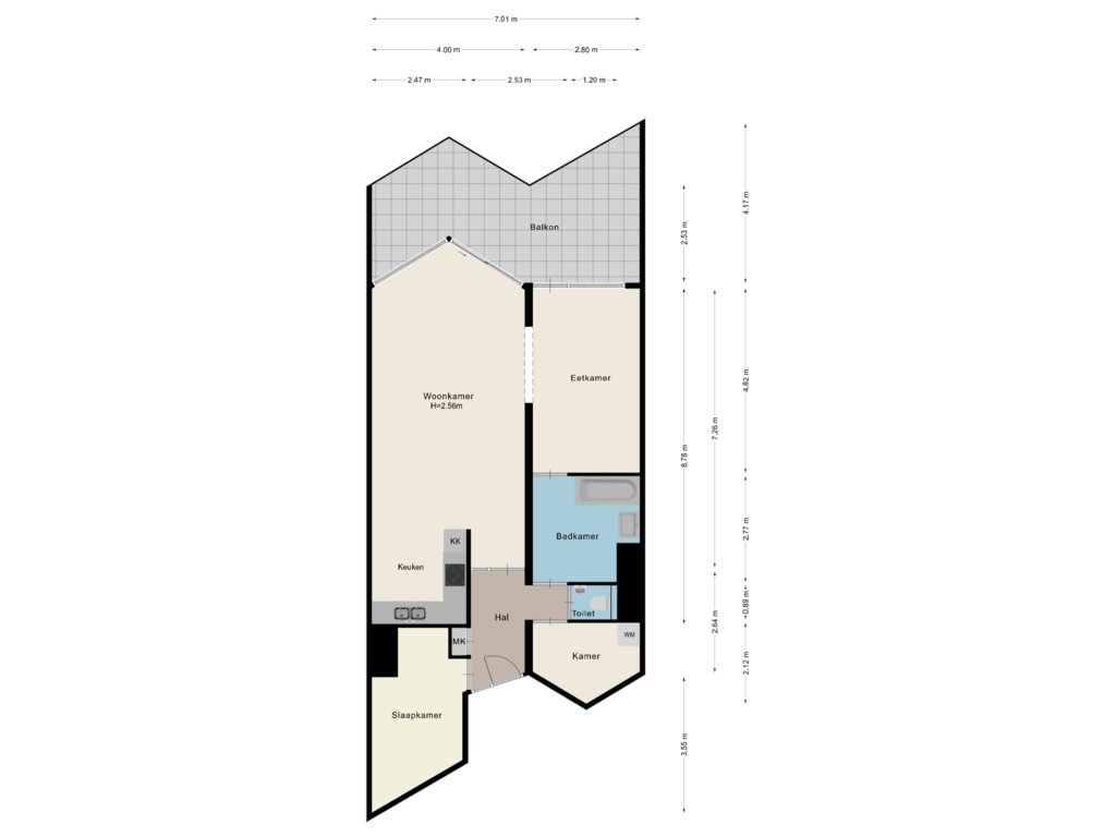 Bekijk plattegrond van Appartement van Zeeweg 213