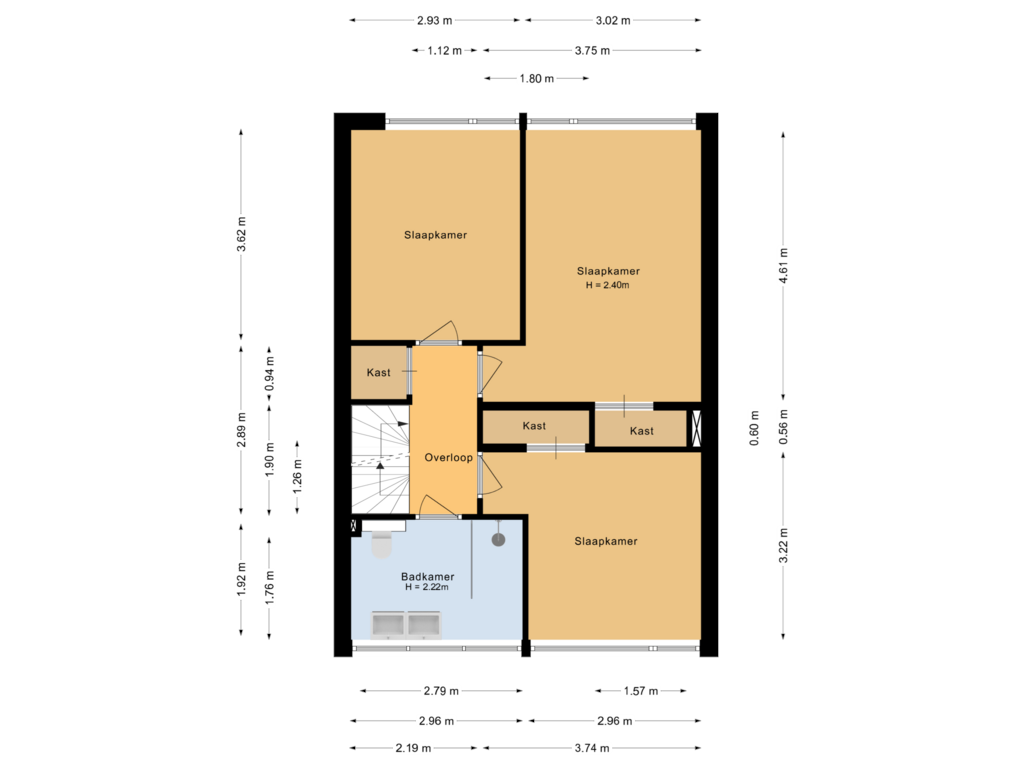 Bekijk plattegrond van Eerste verdieping van Frans Halsstraat 74