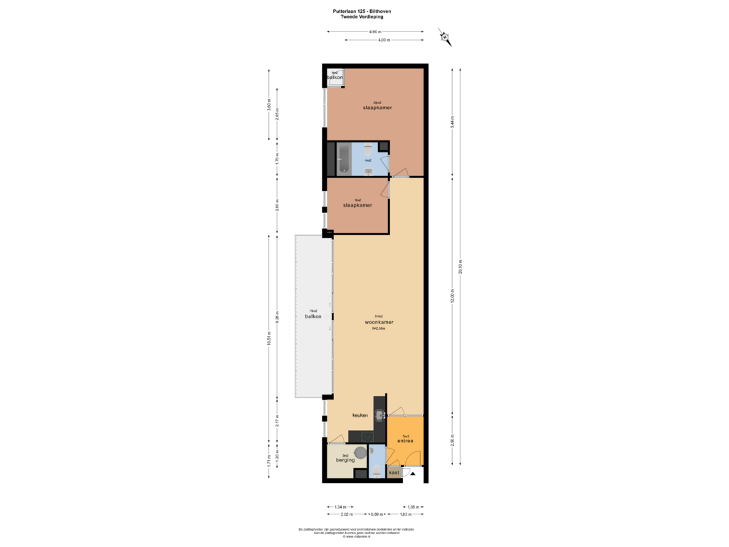 View floorplan of TWEEDE VERDIEPING of Putterlaan 125