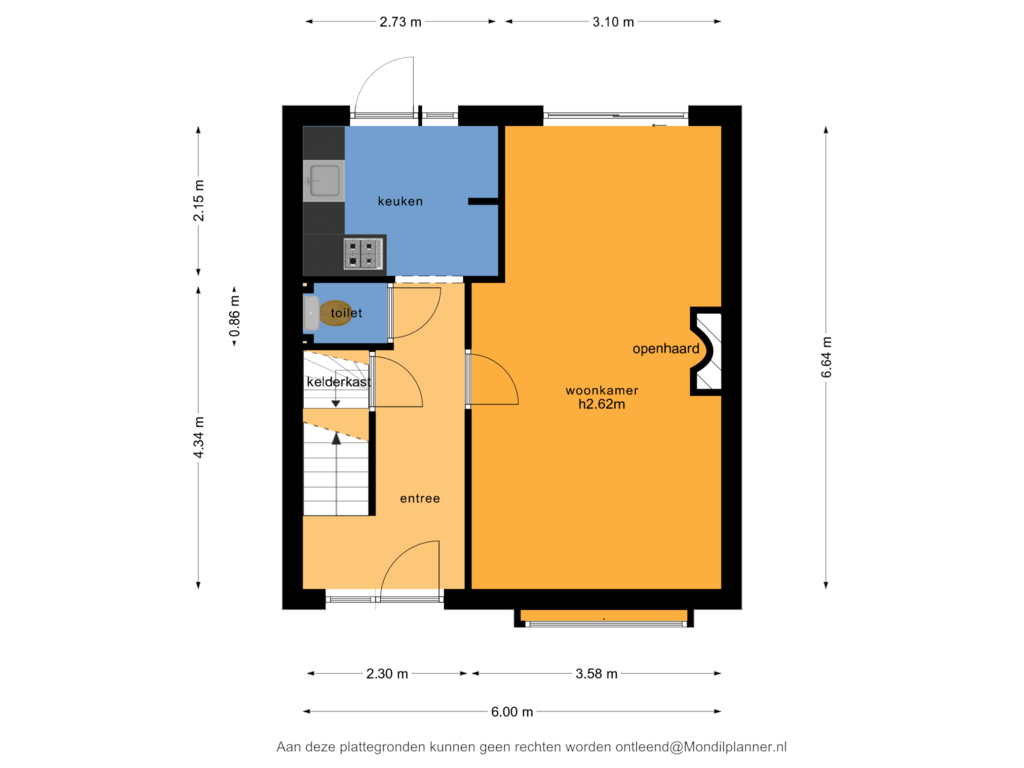 Bekijk plattegrond van Begane grond van Brederodelaan 34