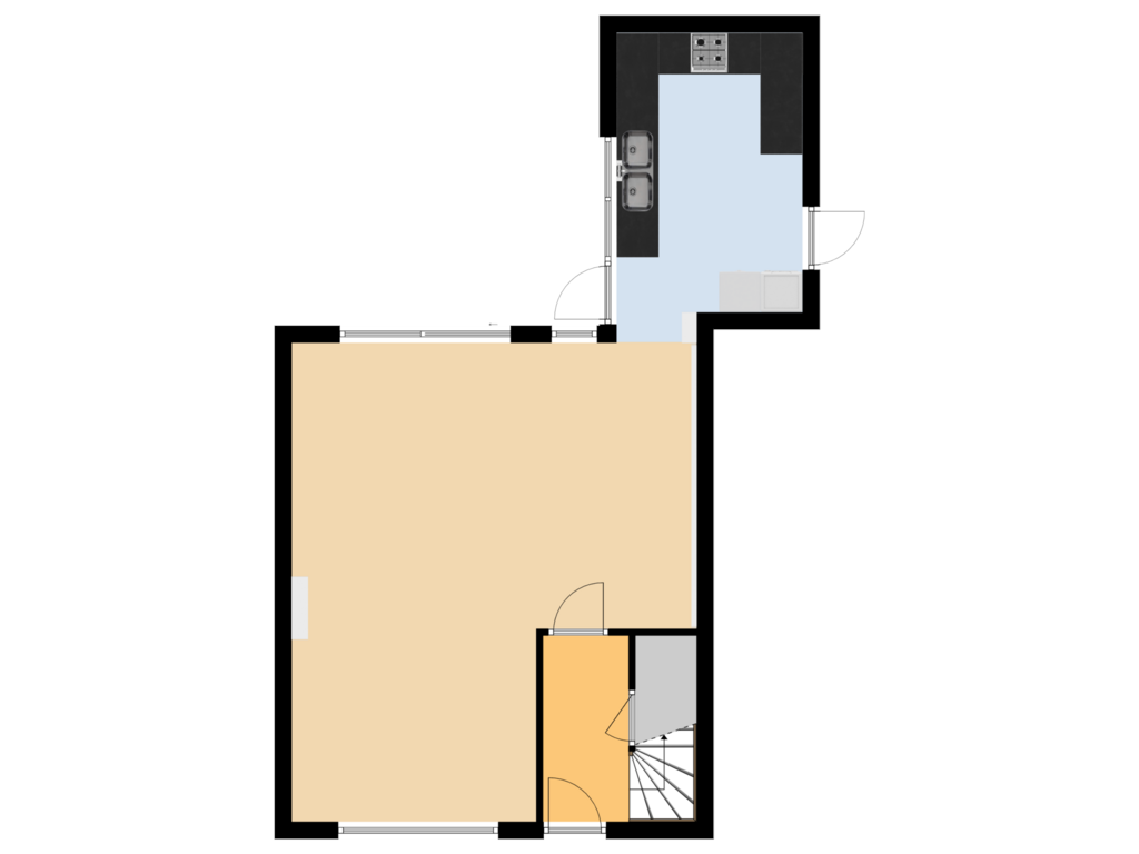 Bekijk plattegrond van Begane grond van de Mollstraat 9