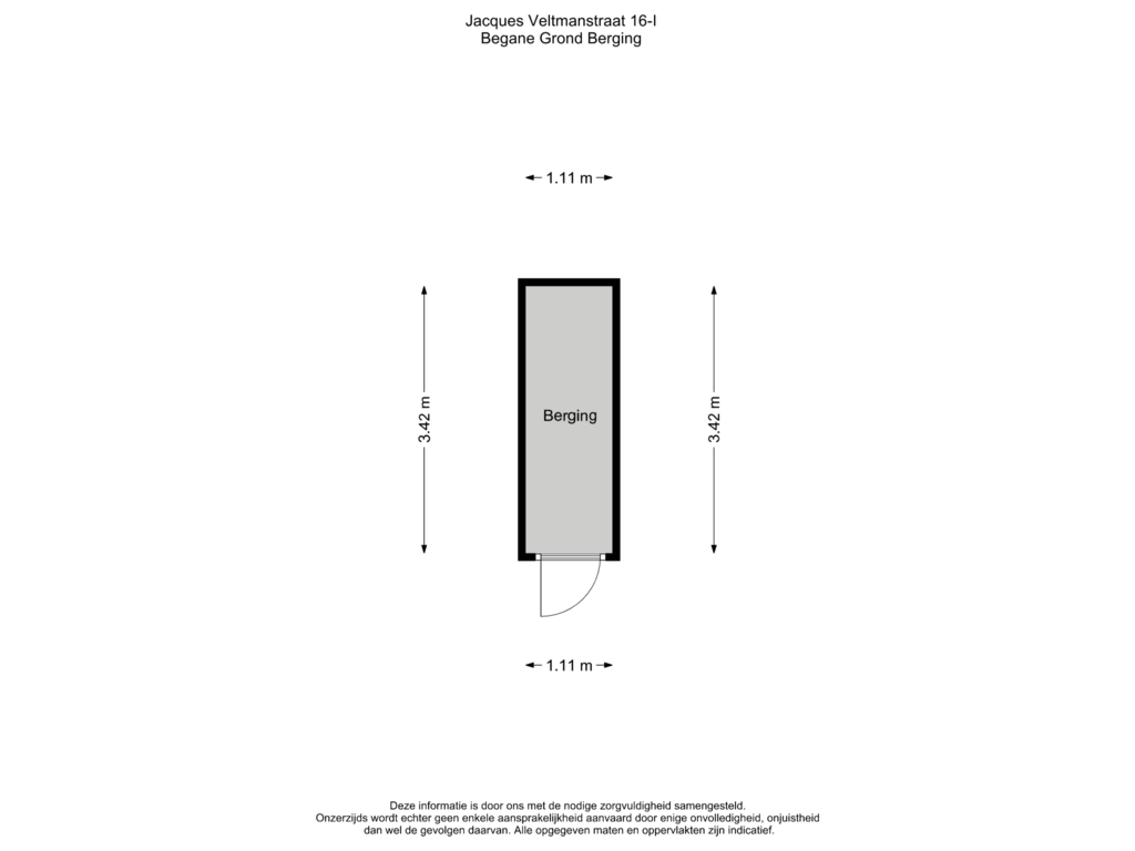 View floorplan of BG - Berging of Jacques Veltmanstraat 16-1