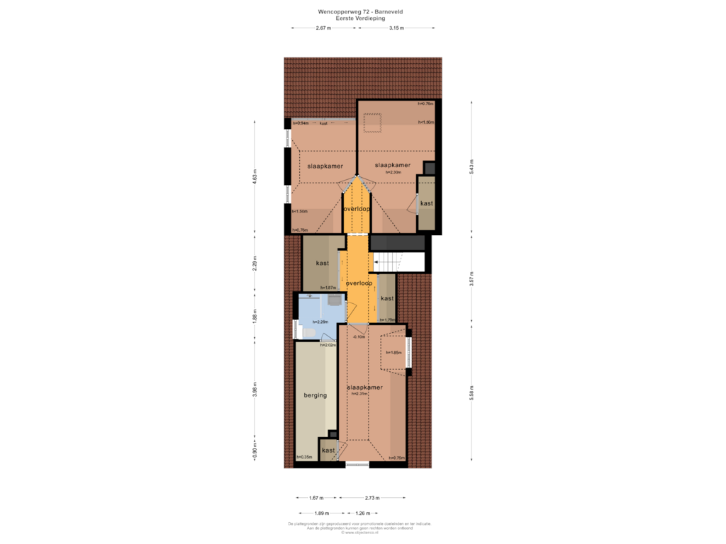 View floorplan of Eerste Verdieping of Wencopperweg 72