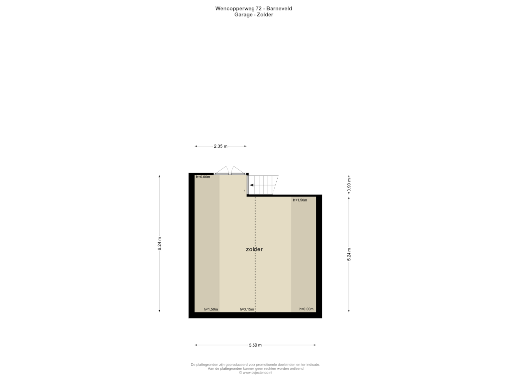 View floorplan of Garage - Zolder of Wencopperweg 72