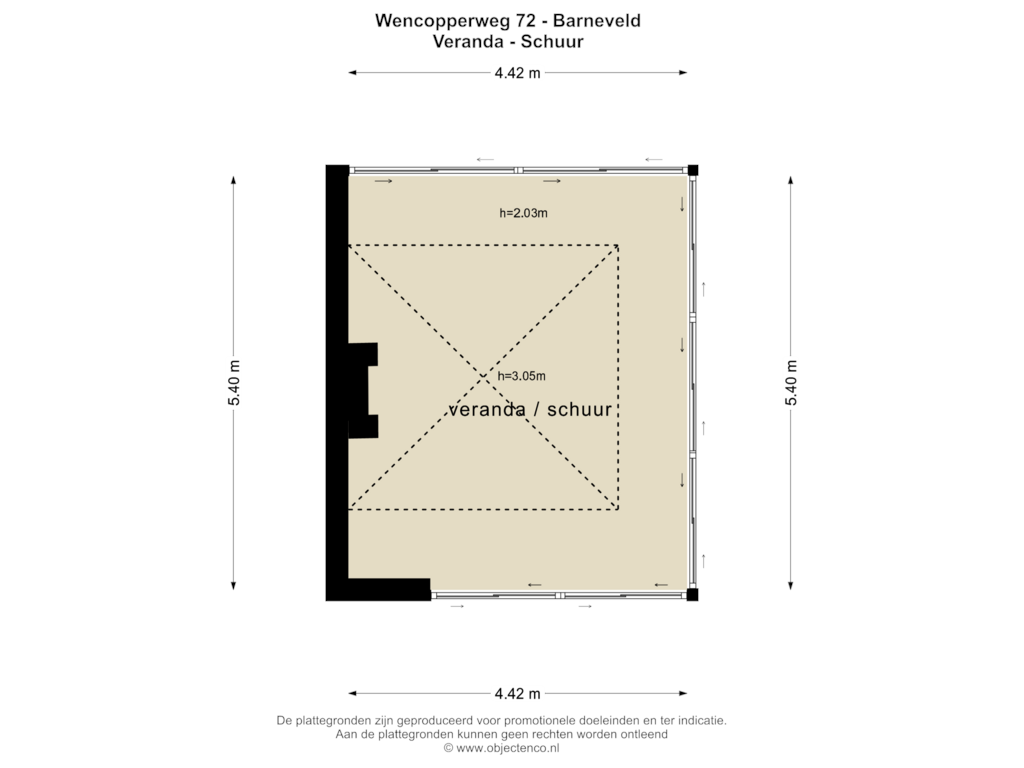 View floorplan of Veranda - Schuur of Wencopperweg 72