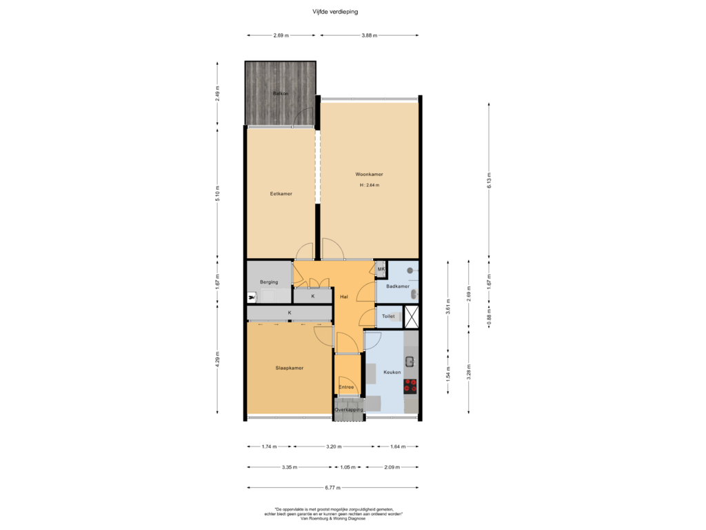 Bekijk plattegrond van Vijfde verdieping van Einsteinlaan 55