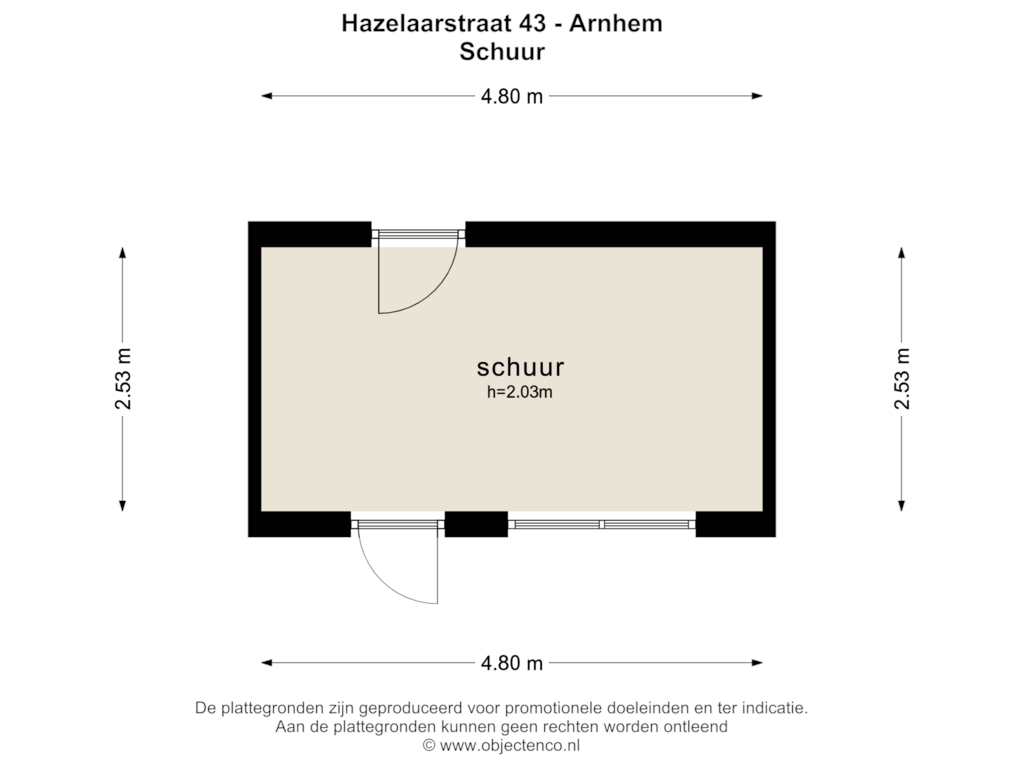 Bekijk plattegrond van SCHUUR van Hazelaarstraat 43