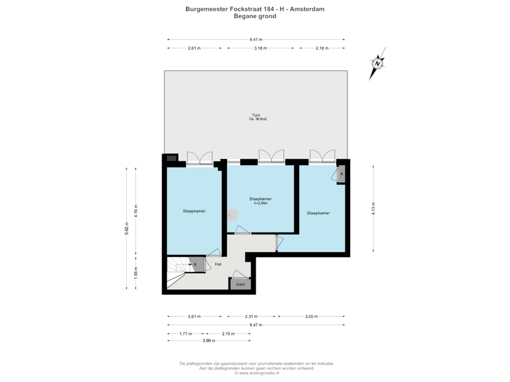 Bekijk plattegrond van Begane grond van Burgemeester Fockstraat 184-H