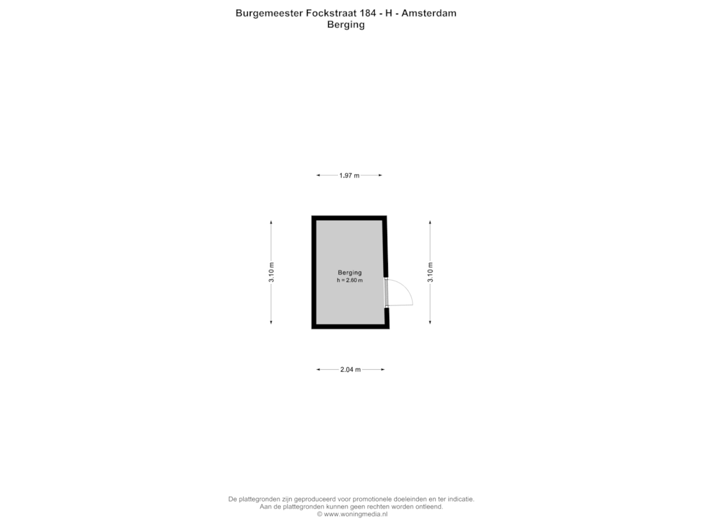 Bekijk plattegrond van Berging van Burgemeester Fockstraat 184-H