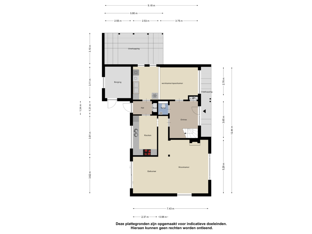 Bekijk plattegrond van Begane Grond van Phaffstraat 31