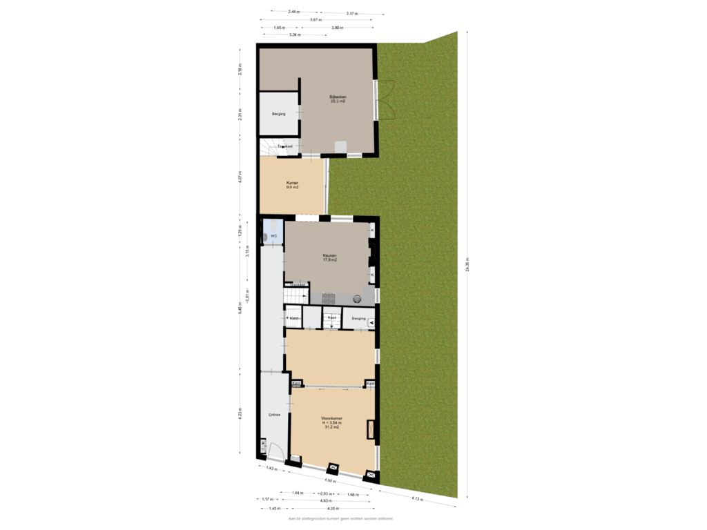 Bekijk plattegrond van Begane Grond Met Tuin van Stoombootkade 22