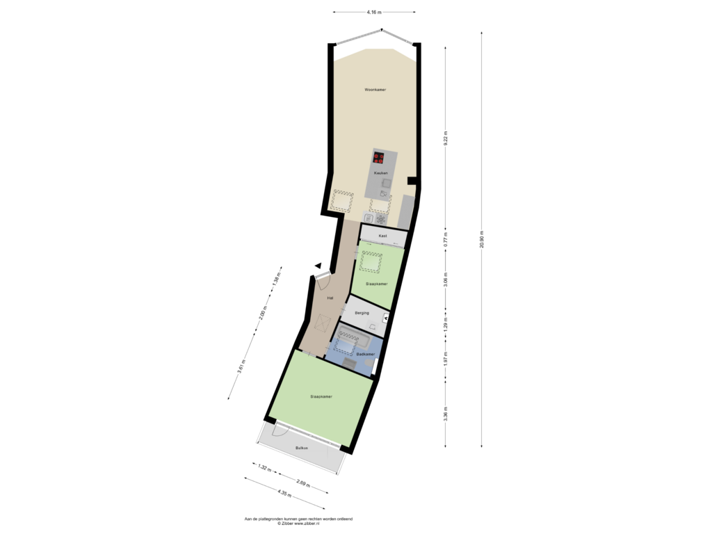 Bekijk plattegrond van Appartement van Achter de Tolbrug 6-A