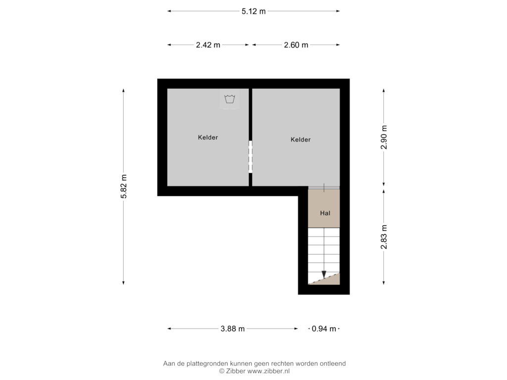 Bekijk plattegrond van Kelder van de Eerensplein 4