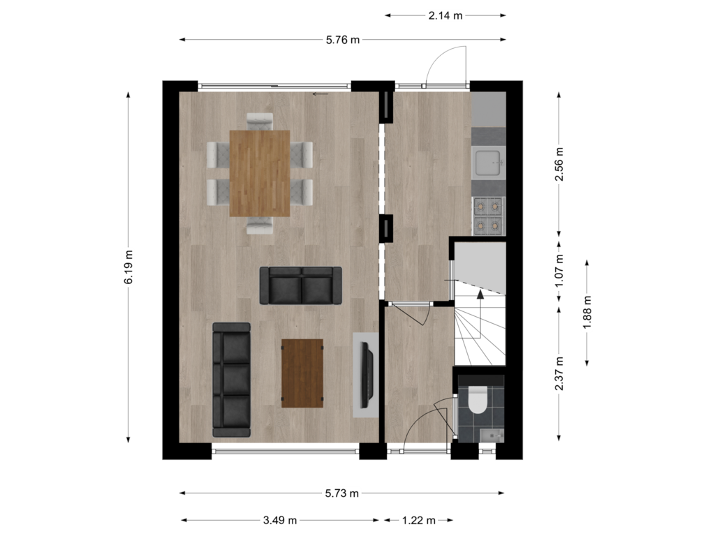 View floorplan of Begane grond of Predikherenlaan 76