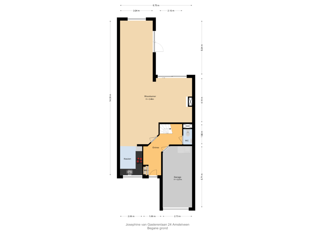 Bekijk plattegrond van Begane grond van Josephine van Gasterenlaan 24