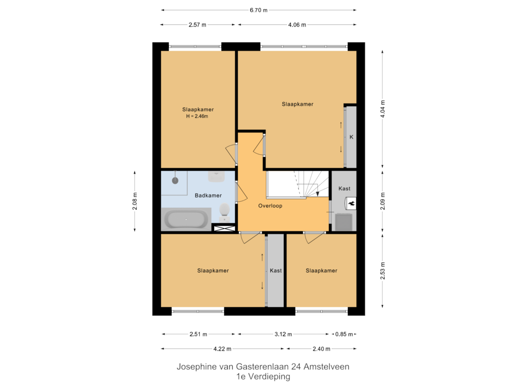 Bekijk plattegrond van 1e Verdieping van Josephine van Gasterenlaan 24